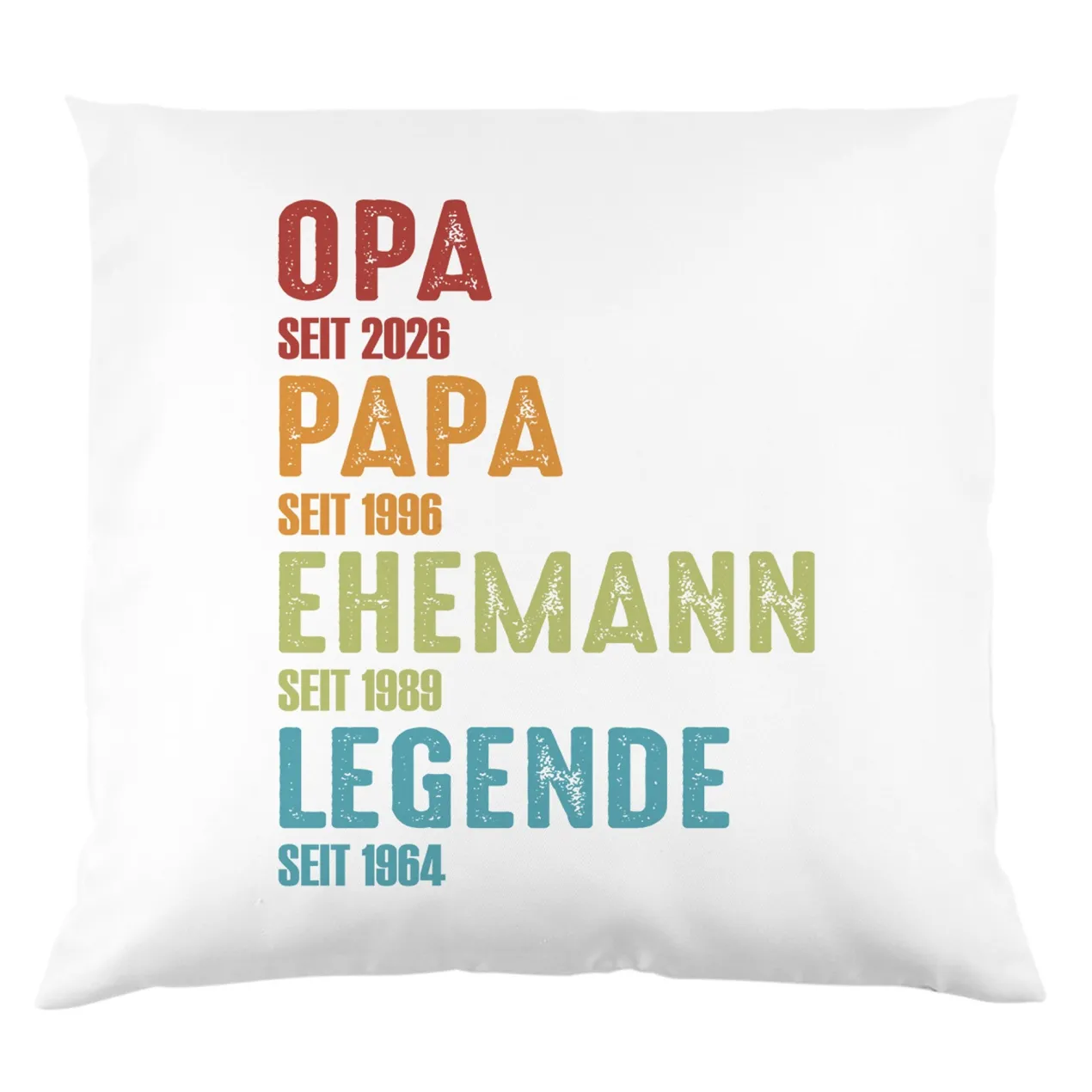 Personalisiertes Kissen 'Opa Papa Ehemann Legende' mit Wunschtext | Geschenk für Vatertag & Geburtstag