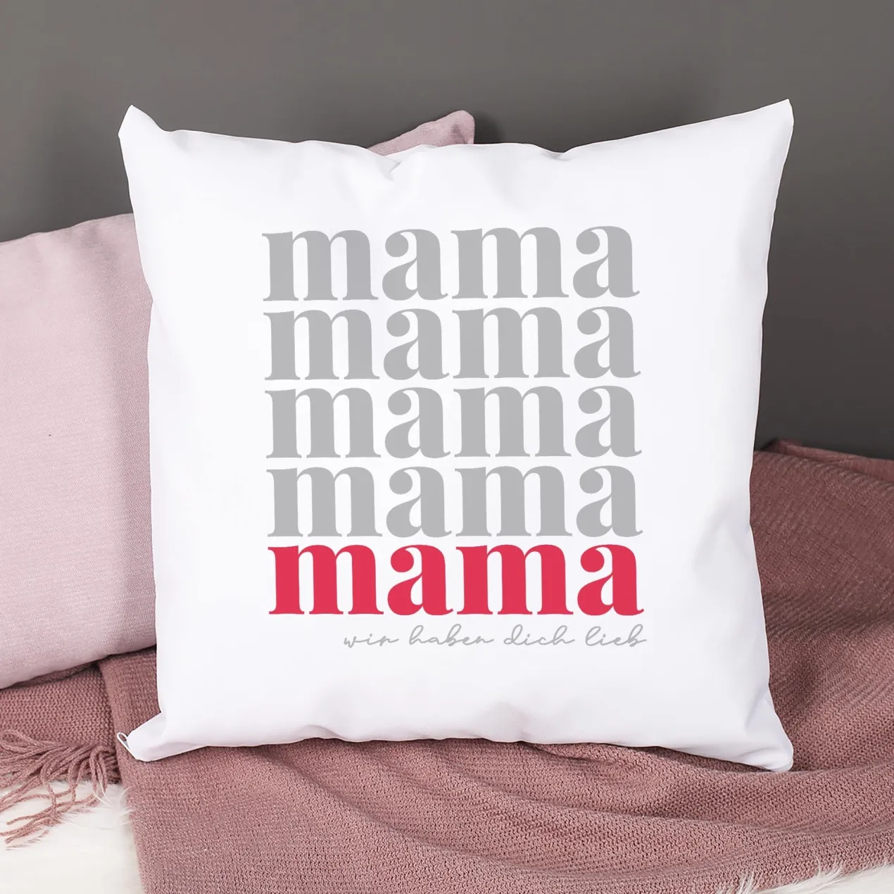 Personalisiertes Kissen zum Muttertag | Dekokissen als Geschenk für Mama | 40 x 40 cm