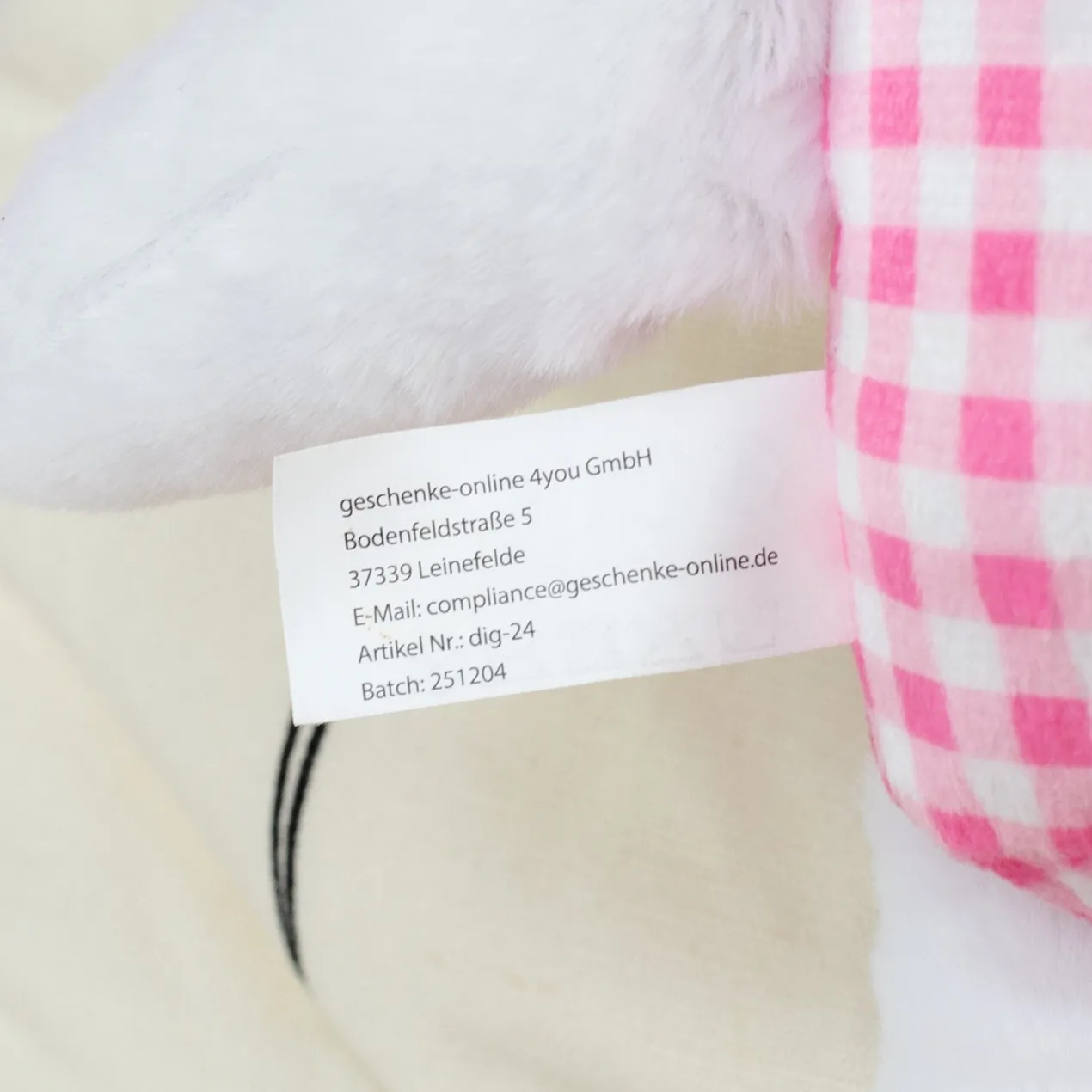Personalisiertes Kuscheltier mit Foto Gesicht | Stofftier Hase als lustiges Geschenk | Rosa oder Blau