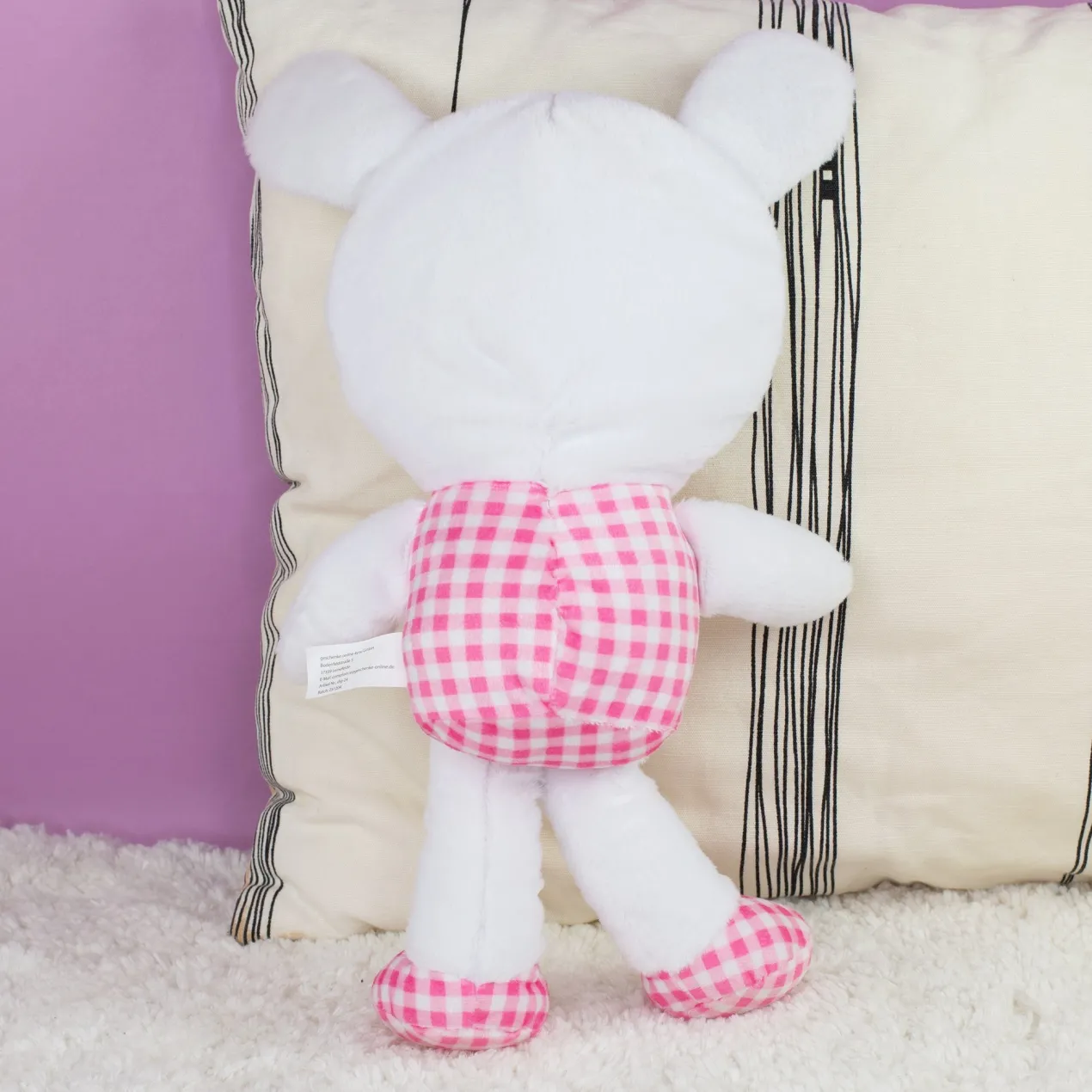 Personalisiertes Kuscheltier mit Foto Gesicht | Stofftier Hase als lustiges Geschenk | Rosa oder Blau