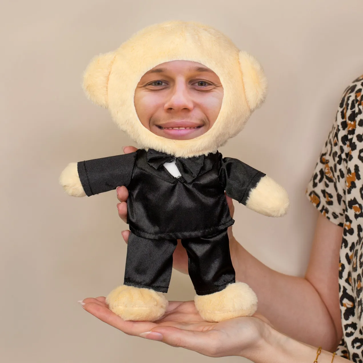 Personalisiertes Kuscheltier Paar Bräutigam mit Foto Gesicht | Ehemänner Teddy Hochzeitsgeschenk