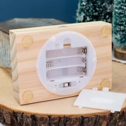 Personalisiertes LED-Dekohaus von Leonardo mit Wunschgravur auf Holzsockel | Dekolicht und Geschenk