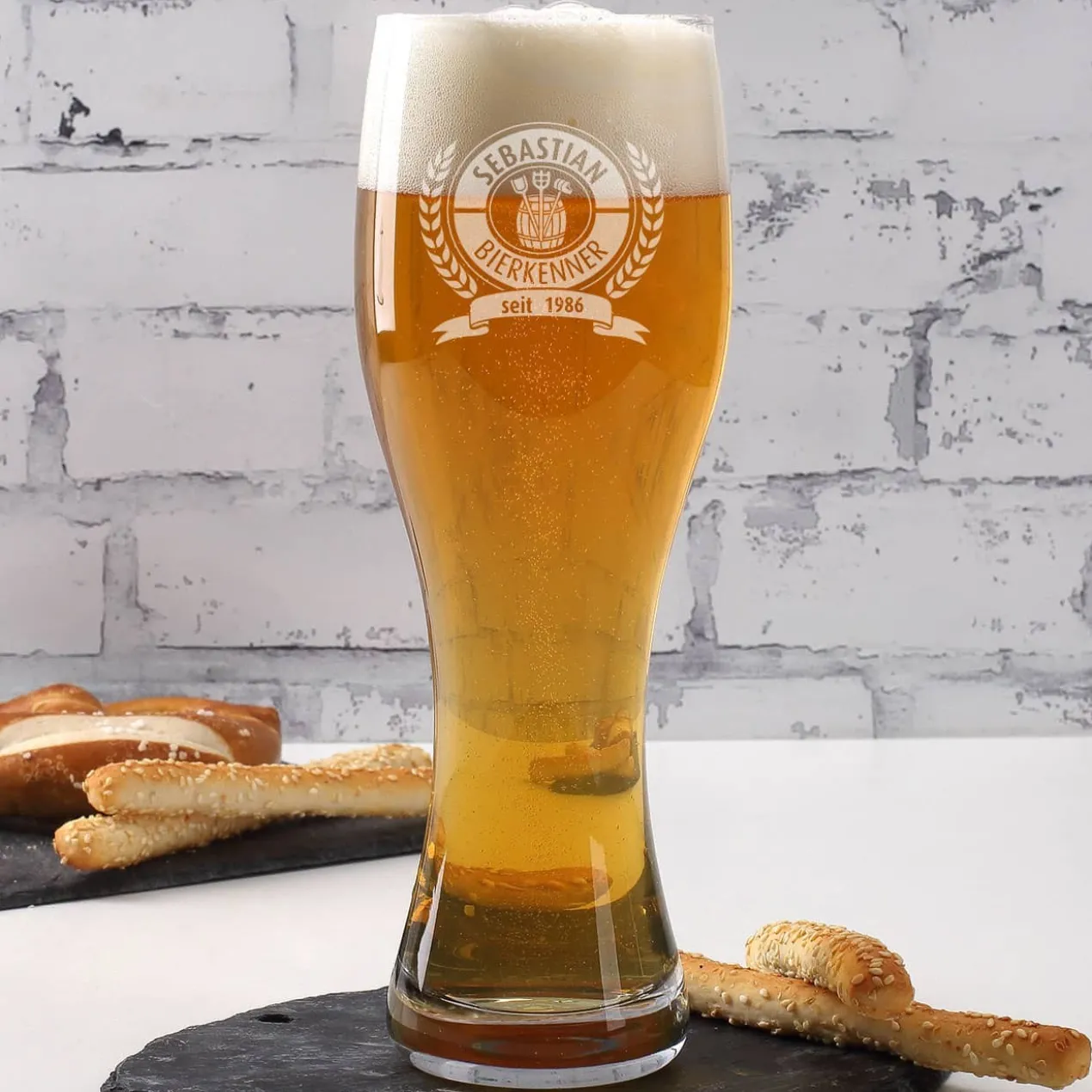 Personalisiertes Leonardo Weizen-Bierglas Bierkenner in zwei Größen