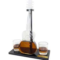 Personalisiertes Luxus Whisky Dekantierset in Gitarrenform | Dekanter Set für Musiker