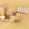 Personalisiertes Nähkästchen aus Bambus Holz mit Name | Nähkasten mit 5 Fächern & Nadelkissen