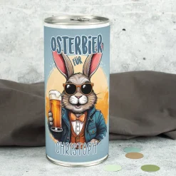 Personalisiertes Osterbier mit Name | 1 Liter Bierdose als Geschenk zu Ostern mit Osterhase