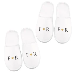 Personalisiertes Pantoffel Set zur Hochzeit | Slipper mit Initialen als Hochzeitsgeschenk