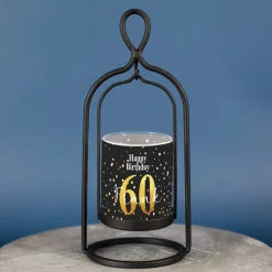 Personalisiertes Ritzenhoff Windlicht zum Geburtstag mit Name & Alter | Happy Birthday Schwarz