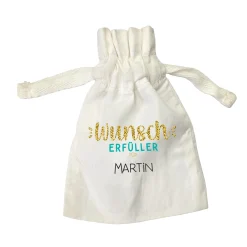 Personalisiertes Säckchen aus Baumwolle mit Name für Geldgeschenke | Wunscherfüller