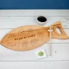 Personalisiertes Servierbrett in Fischform für Sushi & Fischgerichte aus Buchenholz mit Wunschtext