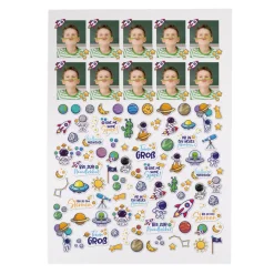 Personalisiertes Sticker-Set für kleine Astronauten mit 10 Fotos | Aufkleber für Jungen & Mädchen
