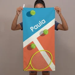 Personalisiertes Tennis Sporthandtuch mit Name | Sport Handtuch schnelltrocknend