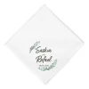Personalisierte Stoffserviette zur Hochzeit mit Eukalyptus, Namen & Datum | Hochzeitsdeko 45x45cm