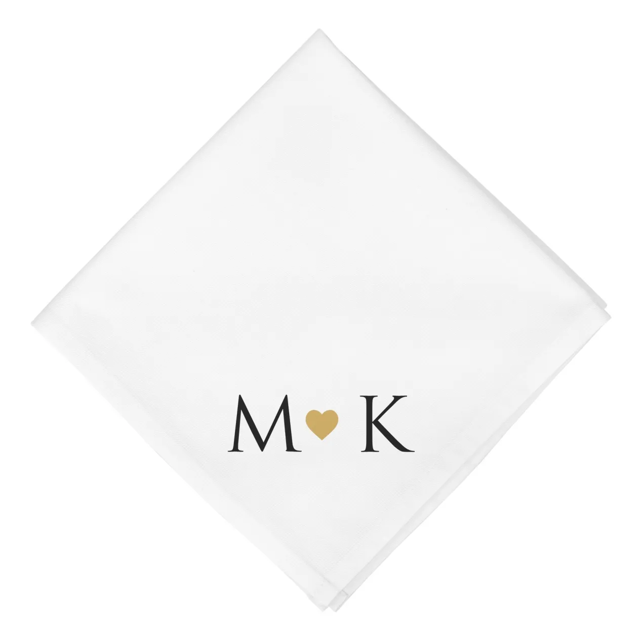 Personalisierte Stoffserviette zur Hochzeit mit Initialen & Herz | Elegante Serviette als Tischdeko
