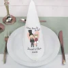 Personalisierte Stoffserviette zur Hochzeit mit Namen & Datum | Hochzeitsdeko mit Brautpaar 45x45cm