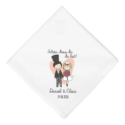 Personalisierte Stoffserviette zur Hochzeit mit Namen & Datum | Hochzeitsdeko mit Brautpaar 45x45cm