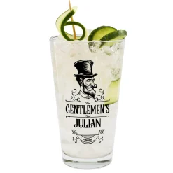 Personalisiertes Trinkglas The Gentlemen’s Club mit Name | Männergeschenk zu Geburtstag & Vatertag