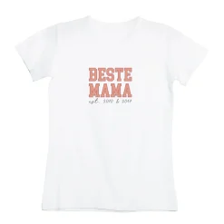 Personalisiertes T-Shirt - Beste Mama - mit Jahreszahl in Weiß | Geschenk zum Muttertag & Geburtstag