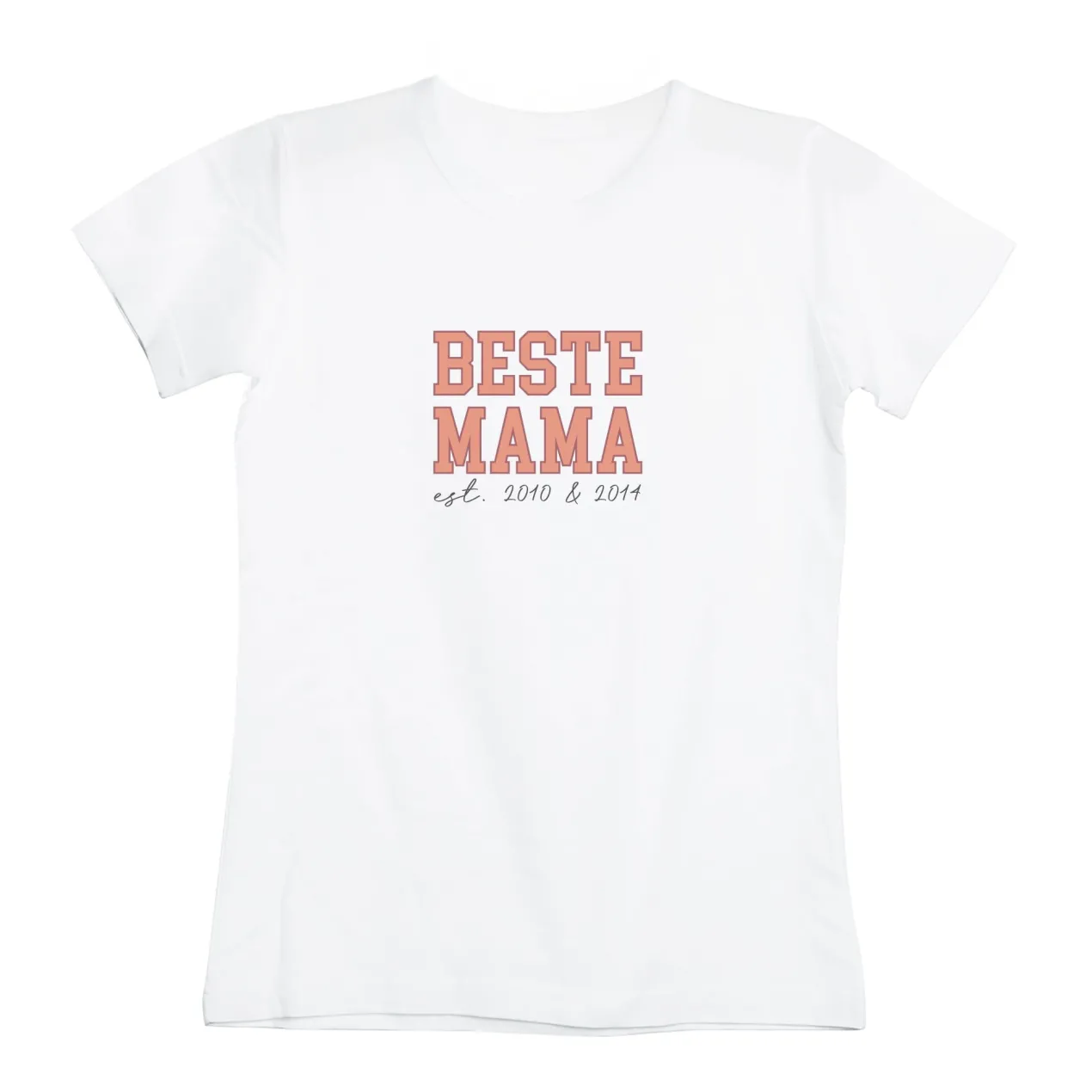 Personalisiertes T-Shirt - Beste Mama - mit Jahreszahl in Weiß | Geschenk zum Muttertag & Geburtstag