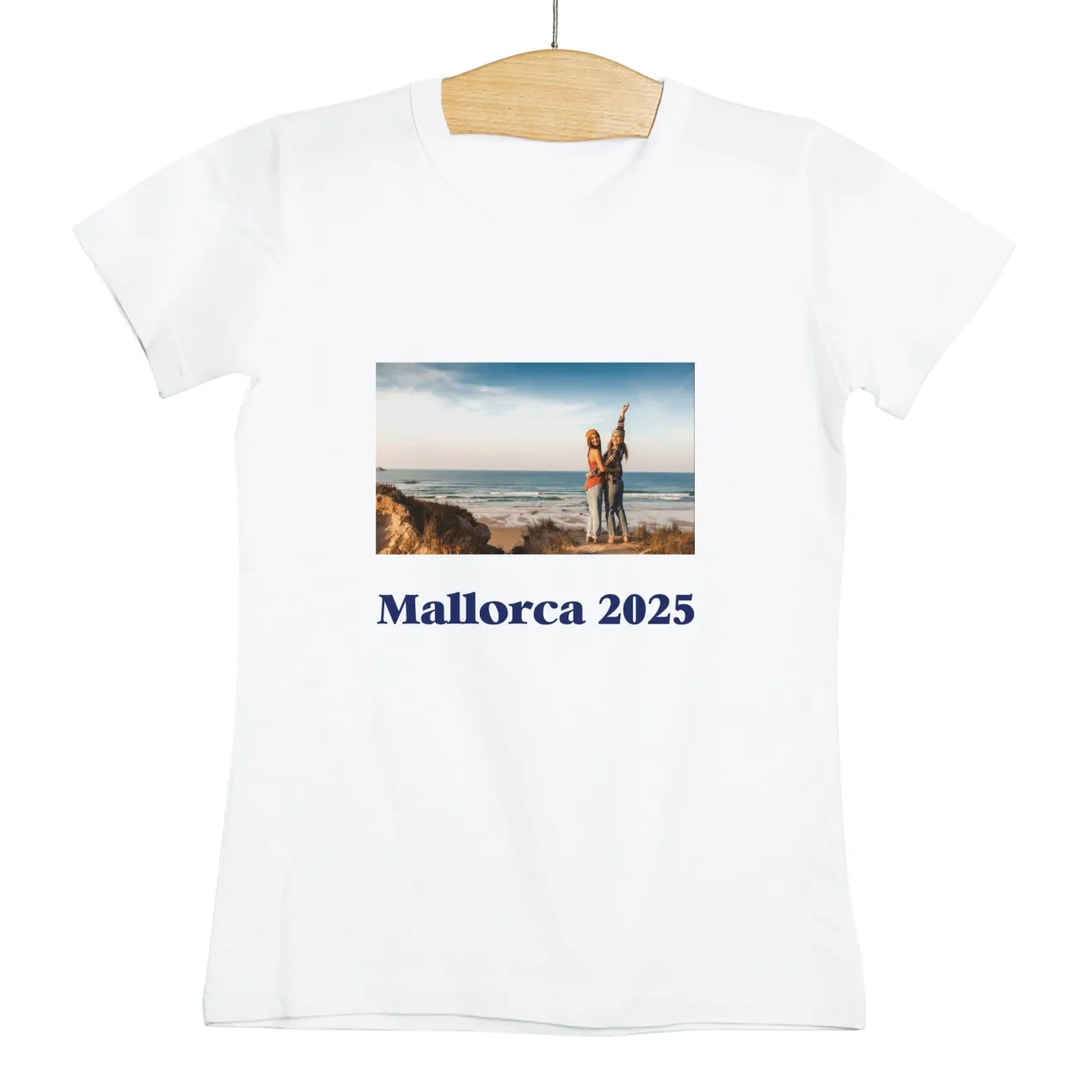 Personalisiertes T-Shirt für Frauen mit eigenem Foto & Text | Weiß