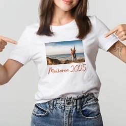 Personalisiertes T-Shirt für Frauen mit eigenem Foto & Text | Weiß