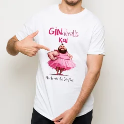 Personalisiertes T-Shirt 'Ginderella' für Männer mit Name & Wunschtext | Weiß