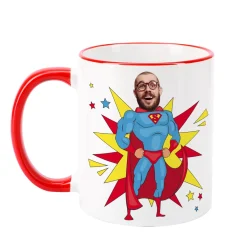 Personalisierte Superhelden Tasse mit Foto & Wunschtext | Männer Geschenk für Papa, Kollegen & Helden