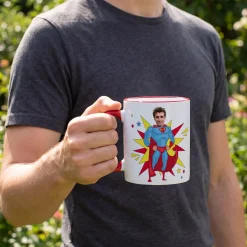 Personalisierte Superhelden Tasse mit Foto & Wunschtext | Männer Geschenk für Papa, Kollegen & Helden
