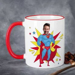 Personalisierte Superhelden Tasse mit Foto & Wunschtext | Männer Geschenk für Papa, Kollegen & Helden