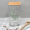 Personalisiertes Vorratsglas mit Eukalyptusmotiv zur Hochzeit | Keksdose mit Bambusdeckel