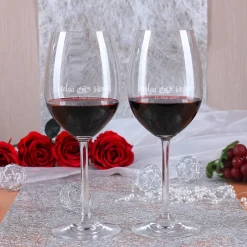 Personalisiertes Weinset mit Verzierungen zur Goldenen Hochzeit