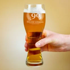 Personalisiertes Weizenglas zum Geburtstag in zwei Größen