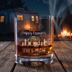 Personalisiertes Whisky Glas für Camper mit Gravur | Camping Whiskeyglas 320 ml