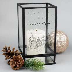 Personalisiertes Windlicht mit Wunschtext in Laternenform | Weihnachtsgeschenk | Ritzenhoff & Breker