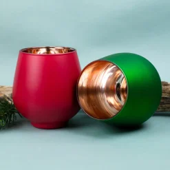 Personalisiertes Windlicht zu Weihnachten graviert mit Name & Herzmotiv in Rot oder Grün