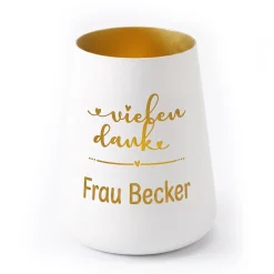 Personalisiertes Windlicht als Dankeschön Geschenk mit Name | Deko licht mit Gravur 'Vielen Dank'