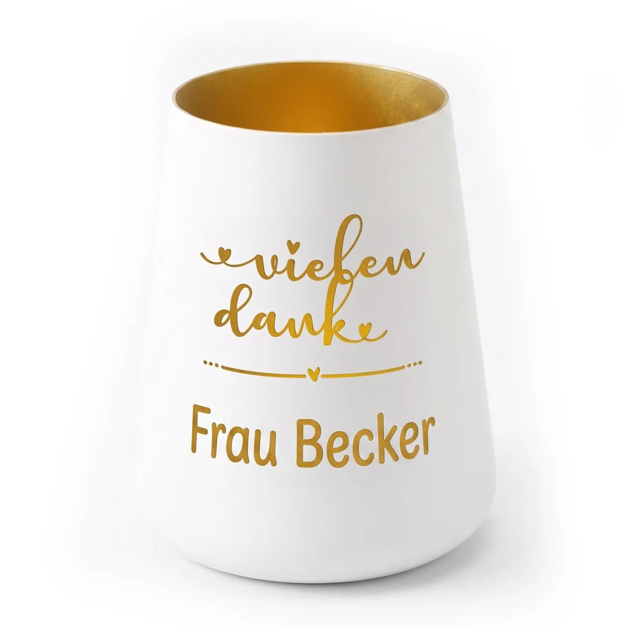 Personalisiertes Windlicht als Dankeschön Geschenk mit Name | Deko licht mit Gravur 'Vielen Dank'