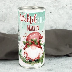Personalisiertes XL Bier mit Name im Wichtel-Design | Lustiges Biergeschenk zu Weihnachten