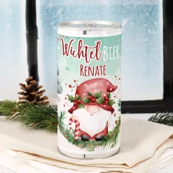 Personalisiertes XL Bier mit Name im Wichtel-Design | Lustiges Biergeschenk zu Weihnachten