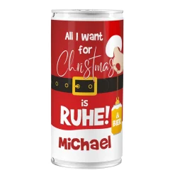 Personalisiertes XL Weihnachtsbier mit Name im Santa-Design | Lustiges Biergeschenk zu Weihnachten