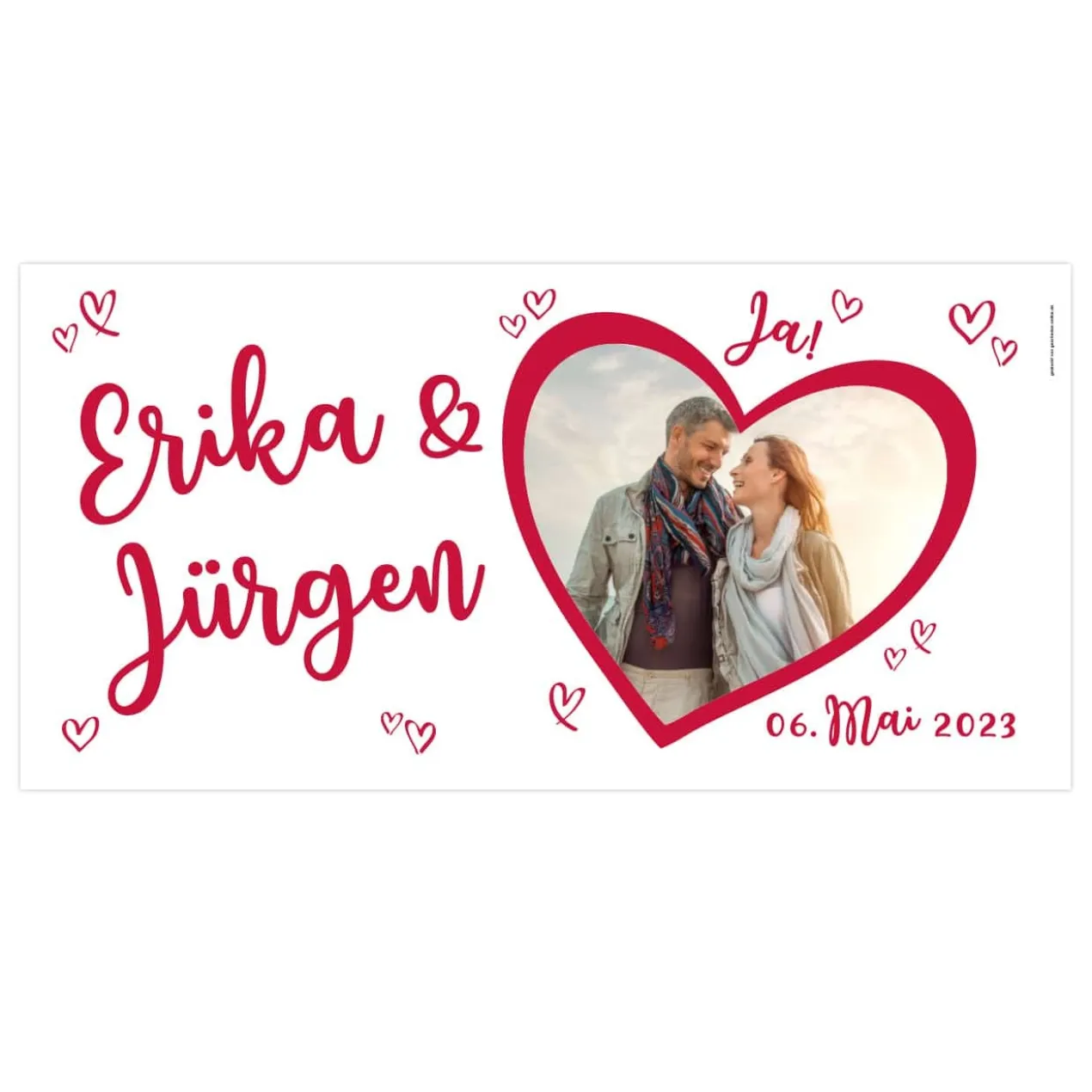 Personalisiertes XXL Hochzeitsbanner mit Foto