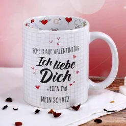 Personalisierte Tasse 'Ich liebe dich jeden Tag' mit Wunschtext | Geschenk für Paare & Valentinstag