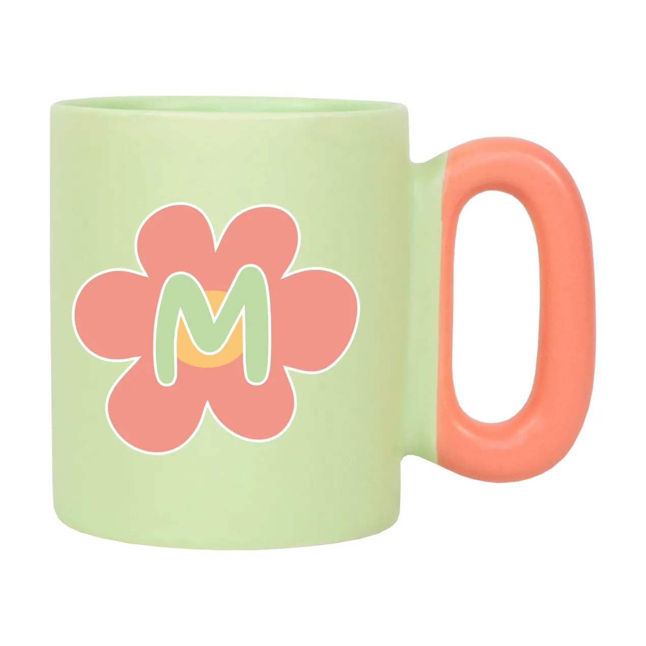 Personalisierte Tasse mit Blume & Initiale | Bunter Porzellan Kaffeebecher von Ritzenhoff & Breker
