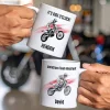 Personalisierte Tasse mit Enduro Motiven, Name und Wunschtext | Geschenk für Motocross Fans