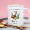 Personalisierte Tasse mit Kelch & Brot – Geschenk zur Taufe, Kommunion, Konfirmation und Firmung