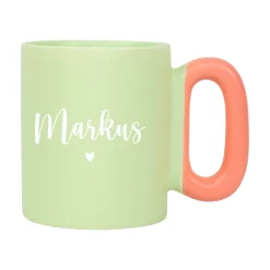 Personalisierte Tasse mit Name & Herz Motiv | Bunter Porzellan Kaffeebecher von Ritzenhoff & Breker