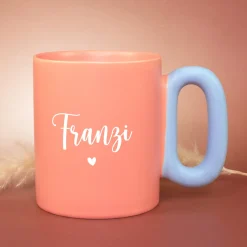 Personalisierte Tasse mit Name & Herz Motiv | Bunter Porzellan Kaffeebecher von Ritzenhoff & Breker
