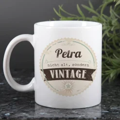 personalisierte Tasse zum Geburtstag - Nicht alt, sondern vintage!