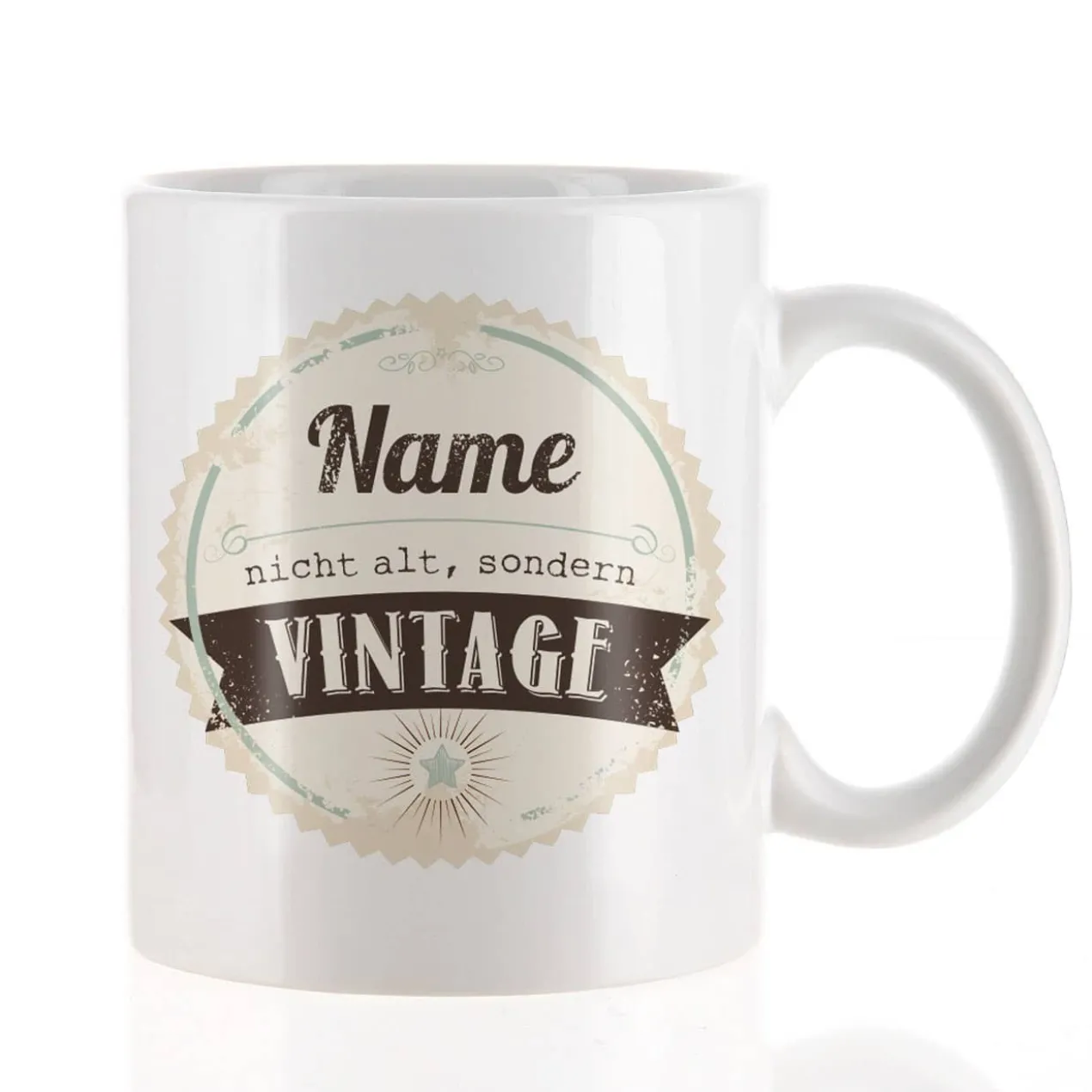 personalisierte Tasse zum Geburtstag - Nicht alt, sondern vintage!