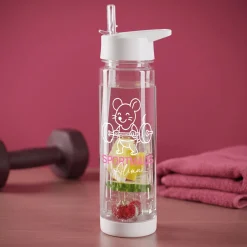 Personalisierte Trinkflasche mit Fruchteinsatz für Sport & Freizeit | Sportmaus Motiv | 740 ml